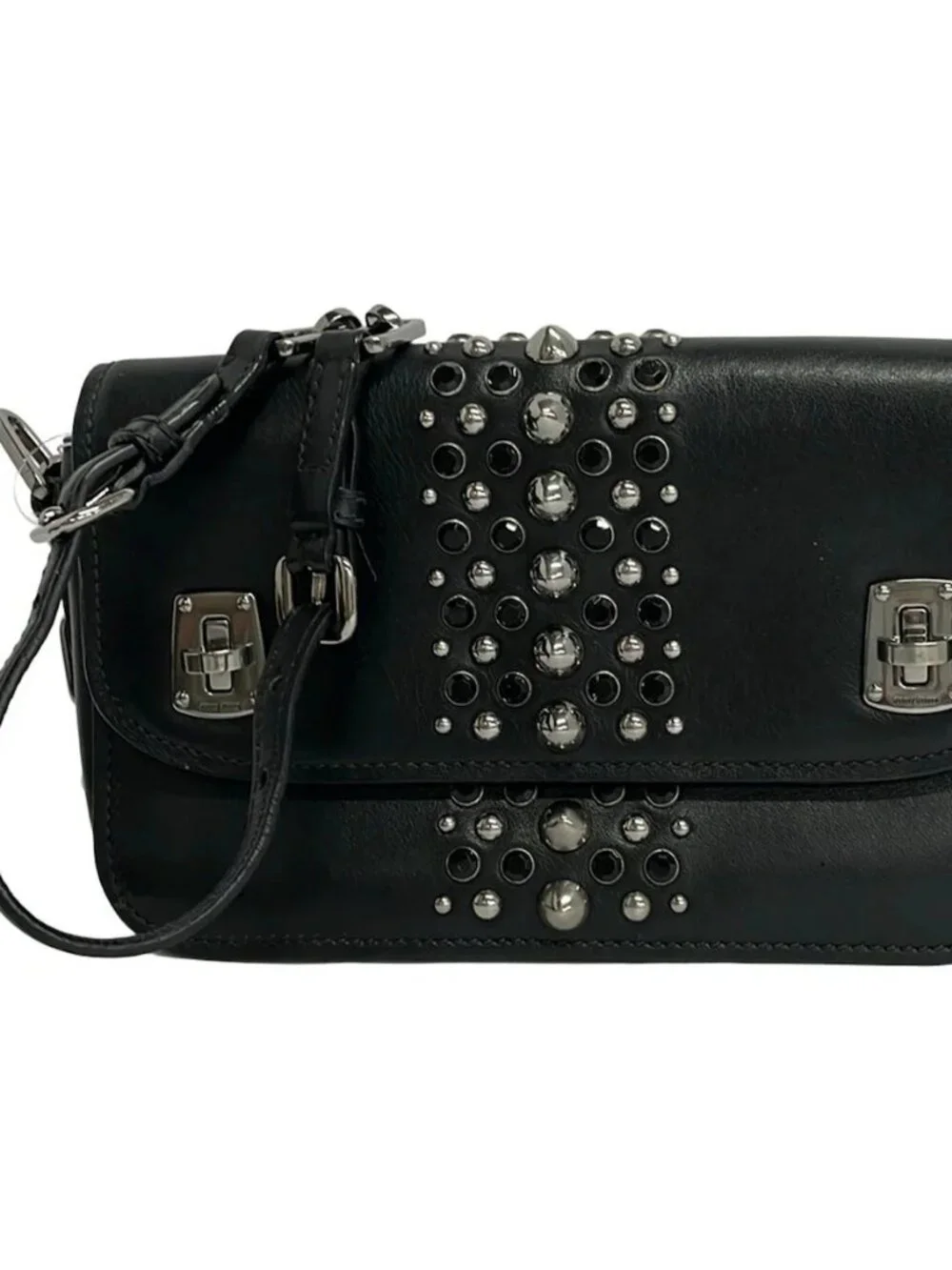 miumiu Black Leather Shoulder Bag
